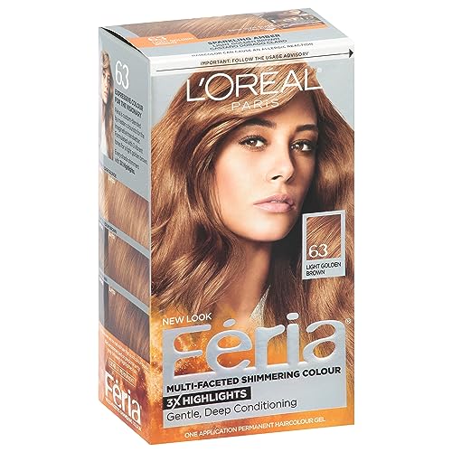L'Oreal Paris Feria Multi-Faceted Shimmering Color, Light Golden Brown [63] 1 ea
