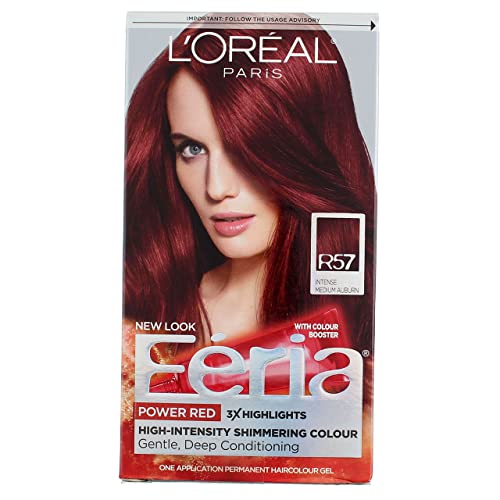 L'Oreal Paris Feria Permanent Haircolor, R57 Intense Medium Auburn 1 ea (Pack of 2)