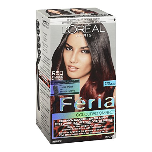 Feria Brush-on Ombre Effect Hair Color, R50 Ombre Red (Packaging May Vary)