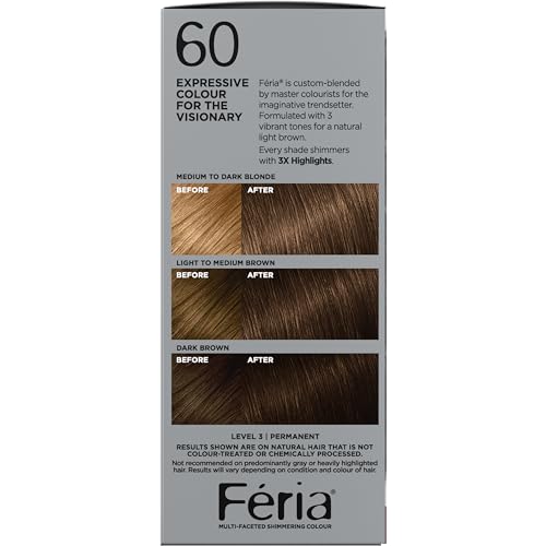 Feria Hair Color, 60 Light Brown (Packaging May Vary)
