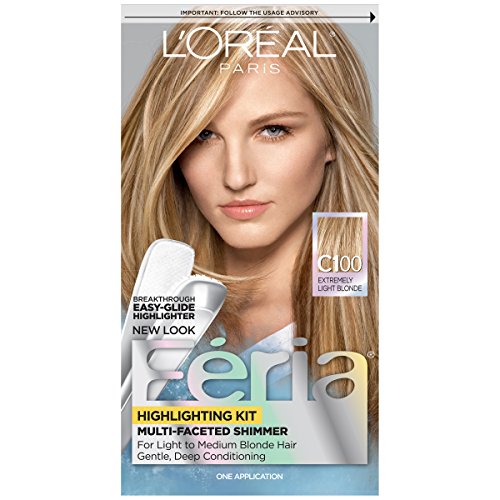 L'Oréal Paris Feria Multi-Faceted Shimmering Permanent Hair Color, C100 Star Lights Extreme (Highlighting Kit), 1 kit Hair Dye