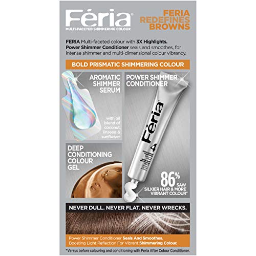 L'Oreal Feria Multi-Faceted Shimmering Colour Gel, Level 3 Permanent, Medium Brown 50 (Pack of 3)