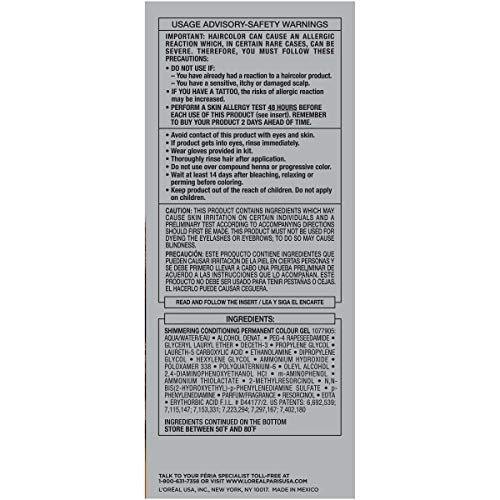 L'Oreal Feria Multi-Faceted Shimmering Colour Gel, Level 3 Permanent, Medium Brown 50 (Pack of 3)