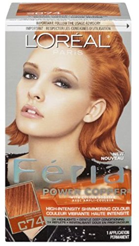 L'Oreal Feria PowernCopper, Hair Color C74 Intense Copper, 1 Count