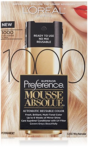 L'Oreal Paris Superior Preference Mousse Absolue, 1000 Pure Lightest Blonde