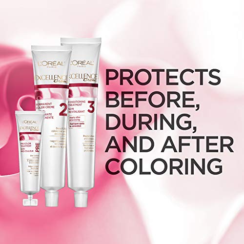 L'Oreal Paris Excellence Creme Permanent Hair Color, 4 Dark Brown (Pack of 3)