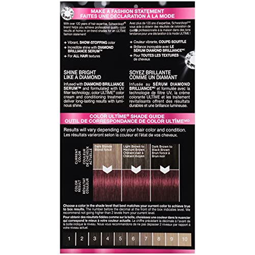 Schwarzkopf Color Ultime Hair Color, 5.22 Ruby Red, 1 Application - Permanent Red Hair Dye for Vivid Color Intensity and Fade-Resistant Shine up to 10 Weeks