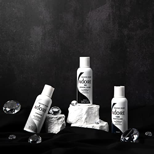 Adore Semi Permanent Hair Color - Vegan and Cruelty-Free Silver Hair Dye - 4 Fl Oz - 155 Titanium (Pack of 1)