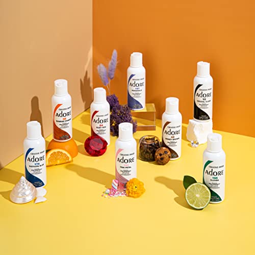 Adore Semi Permanent Hair Color - Vegan and Cruelty-Free Silver Hair Dye - 4 Fl Oz - 155 Titanium (Pack of 1)