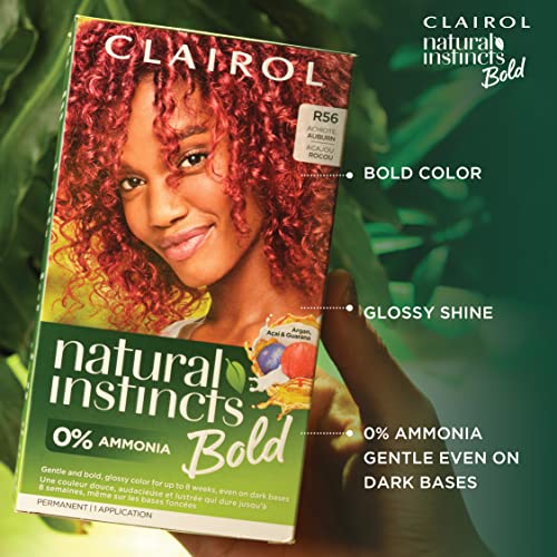 Clairol Natural Instincts Bold Permanent Hair Dye, C64 Copper Sunset Hair Color, Pack of 1
