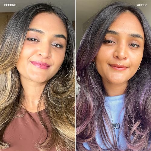 oVertone Haircare Color Depositing Conditioner - 8 oz Semi Permanent Hair Color with Shea Butter & Coconut Oil - Temporary Hair Color Dye - Vegan, Cruelty-Free - Extreme Purple