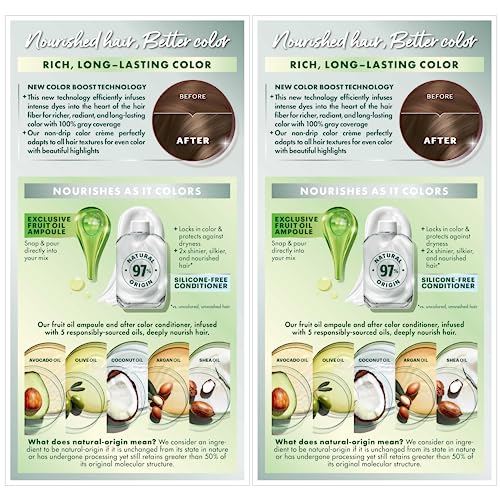 Garnier Hair Color Nutrisse Nourishing Creme, 61 Light Ash Brown (Mochaccino) Permanent Hair Dye, 2 Count (Packaging May Vary)