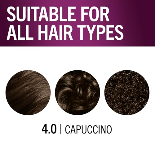Schwarzkopf Keratin Color Permanent Hair Color, 4.0 Cappuccino, 1 Application - Professionally Inspired Permanent Hair Dye, for up to 80% Less Breakage vs Untreated Hair and up to 100% Gray Coverage