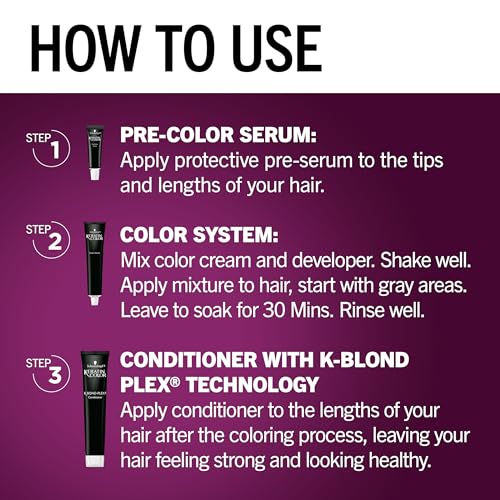 Schwarzkopf Keratin Color Permanent Hair Color, 1.8 Ruby Noir, 1 Application - Professionally Inspired Permanent Hair Dye, for up to 80% Less Breakage vs Untreated Hair and up to 100% Gray Coverage