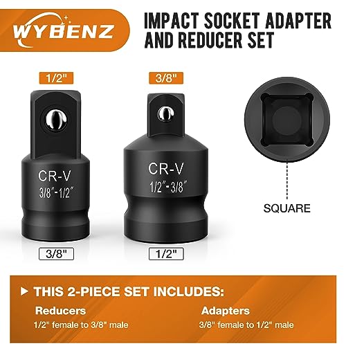 2PCS Impact Socket Adapter Reducer Set, Mechanic Tools