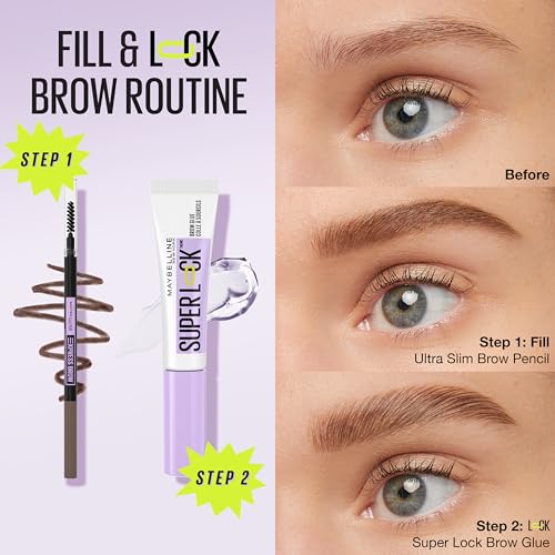 Maybelline Express Brow Ultra Slim Eyebrow Makeup, Brow Pencil with Precision Tip and Spoolie for Defined Eyebrows, Taupe, 1 Count