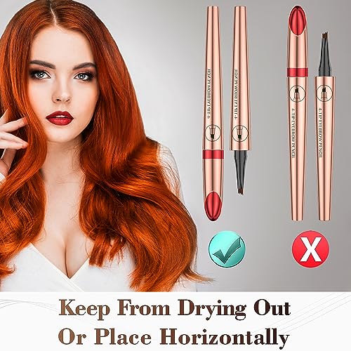 Eyebrow Pencil, 4 Tip Microblade Eyebrow Pen, Smudge-Proof brow pen, waterproof eyebrow pencil, Long-Lasting Natural Eye Brow Pencils for Women (Dark Brown)