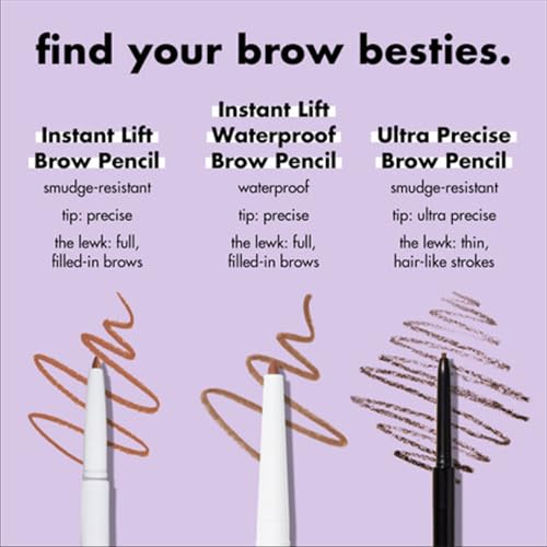 e.l.f., Instant Lift Brow Pencil, Dual-Sided, Precise, Fine Tip, Shapes, Defines, Fills Brows, Contours, Combs, Tames, Neutral Brown, 0.006 Oz