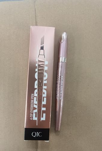 Magic Eyebrow Pencil, Waterproof Microblading Eyebrow Pen for Women with 4 Fork Tip for Natural-Looking Hair-Like Defined Brows Effortlessly (Dark Brown)