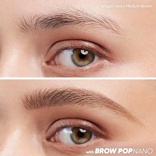 Kosas Brow Pop Nano - Ultra-Fine 1mm Brow Pencil Precision Tip - Natural-Looking Eyebrows with Finest Hairlike Stroke - All Day Wear, Hypoallergenic, Safe for Sensitive Skin - Medium Brown