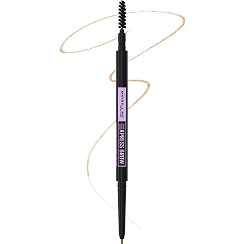 Maybelline Brow Ultra Slim Defining Eyebrow Makeup Mechanical Pencil With 1.55 MM Tip And Blending Spoolie For Precisely Defined Eyebrows, Light Blonde, 0.003 oz.