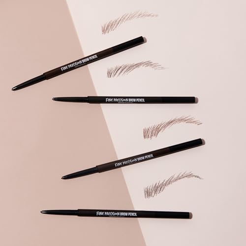 Kiss New York Professional Brow Pencil with Spoolie Brush, Ultra-Fine Precision Point Eyebrow Pencil, Dual-Sided Precise, Slim Definer, Fills Brows, Long-Lasting (Deep Dark Brown)