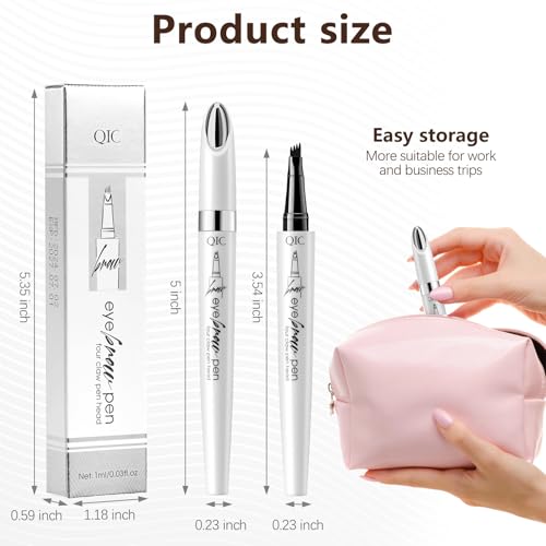 Atnadov Eyebrow Pen Waterproof Eyebrow Pencil Natural Simulation Eyebrow Pencil for women's professional makeup with 4 Fork Tip for Natural-Looking Hair-Like Defined Brows, Last All-Day（Light Brown）