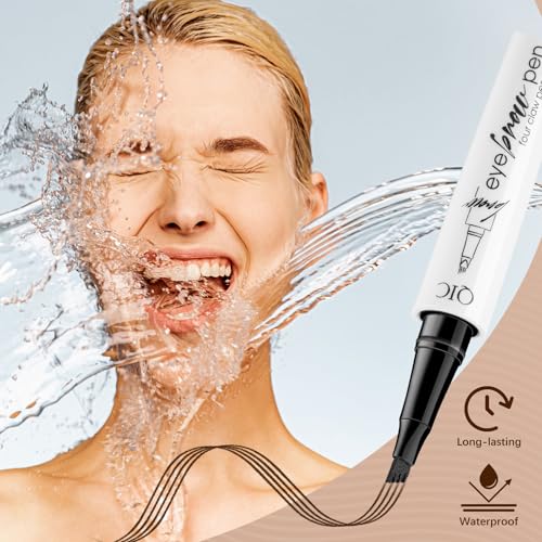 Atnadov Eyebrow Pen Waterproof Eyebrow Pencil Natural Simulation Eyebrow Pencil for women's professional makeup with 4 Fork Tip for Natural-Looking Hair-Like Defined Brows, Last All-Day（Light Brown）