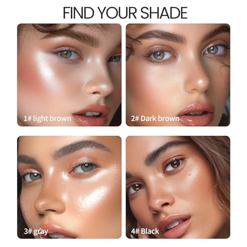 2024 New Magic Medium Brown Eyebrow Pencil - 3D 4 Fork Tip Eyebrow Pen Microblading Brow Pencil, Precise Brow Pen Makeup, 24 Hours Water-proof & Smudge-proof Natural Fine Stroke (Light Brown)