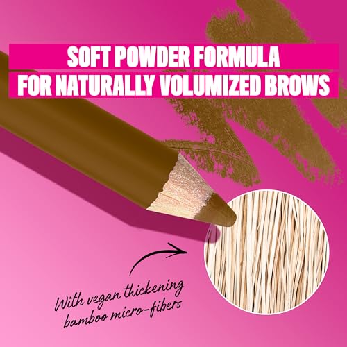 NYX PROFESSIONAL MAKEUP Brow Powder Louder Eyebrow Pencil, Brow Pencil with Buildable Volume For Up To 12HR Wear, Vegan Formula - Blonde