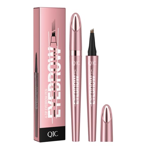 4D Four-Tip Eyebrow Pen - Waterproof, Long-Lasting, Smudge-Proof, Easy to Use for Perfect Brows and Defined Eyes - Light Brown Eyebrow Pencil