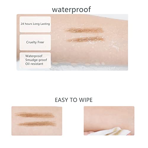 3 Pack of Waterproof Eyebrow Pencil,Professional Makeup Micro Brow Pencil,Brow Kit with Eyebrow Brush and Razor,Ultra-Fine Mechanical Pencil (Black)