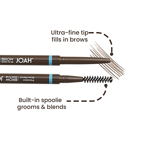 JOAH Brow Down To Me Precision Brow Pencil with Built-In Spoolie, Light Brunette