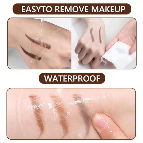 2024 New 2PCS 3D Magic Microblading Eyebrow Pencil, 4 Head Split Waterproof Long lasting Wild Eyebrow Pencil,Upgrade Fine Stroke Eyebrow Pen Makeup Eyebrow Pencil Stay on All Day (Dark Brown)