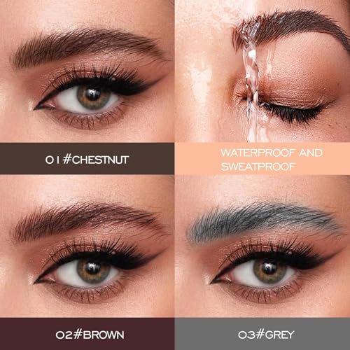 2024 New 2PCS 3D Magic Microblading Eyebrow Pencil, 4 Head Split Waterproof Long lasting Wild Eyebrow Pencil,Upgrade Fine Stroke Eyebrow Pen Makeup Eyebrow Pencil Stay on All Day (Dark Brown)