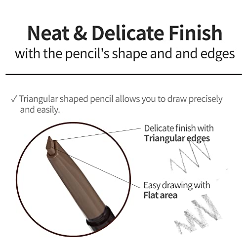 ETUDE Drawing Eye Brow 0.25g #5 Gray 21AD | Long Lasting Eyebrow Pencil | Soft Textured Natural Daily Look Eyebrow Makeup | K-beauty