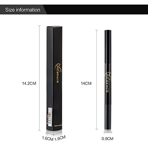 Eyebrow Pencil Black Double Ended Precision Waterproof Brow Cruelty Free(Black #1)