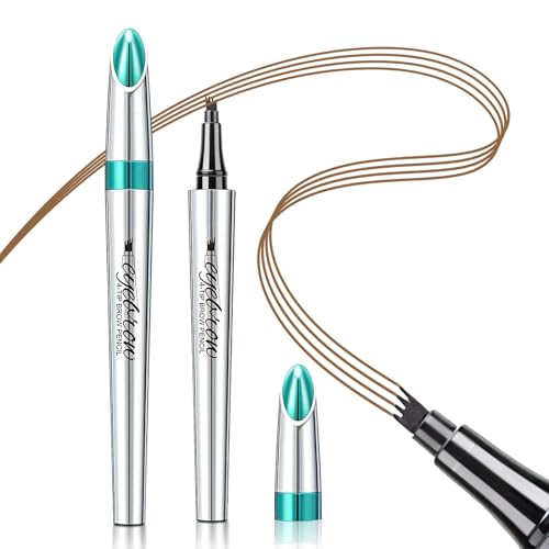 Eyebrow Pencil Eyebrow Microblading Pen - Waterproof Eyebrow Pen Micro 4 Point Brow Pen Lift & Snatch Long-Lasting Eyebrow Microblading Pen Eyebrow Makeup for Perfect Brows (Light Brown)