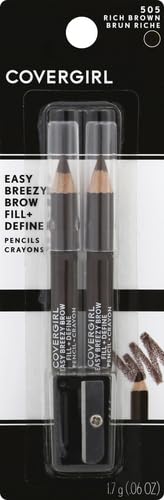 COVERGIRL - Easy Breezy Brow Fill + Define Brow Pencil, Sharpener Included, Long-Lasting, Deeply Pigmented, Blendable Formula, 100% Cruelty-Free