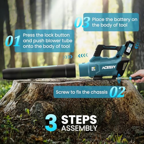 Cordless Electric Leaf Blower 580CFM/160MPH, 2 Batteries included