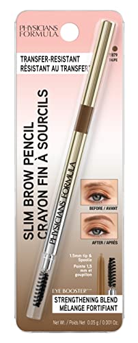 Physicians Formula Eyebrow Retractable Slim Definer Brow Pencil, Taupe Brown, Dual-Sided Brow Brush, Fine Tip, Shapes, Defines, Fills Brow Makeup | Dermatologist Tested, Clinicially Tested