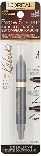 L'Oreal Paris Brow Stylist Kabuki Blender Brow Crayon, Brunette, 0.05 oz.