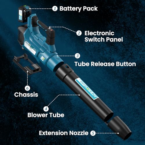 Cordless Electric Leaf Blower 580CFM/160MPH, 2 Batteries included