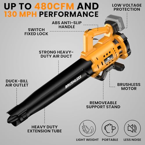 De-Walt 20V Cordless Leaf Blower, 480 CFM