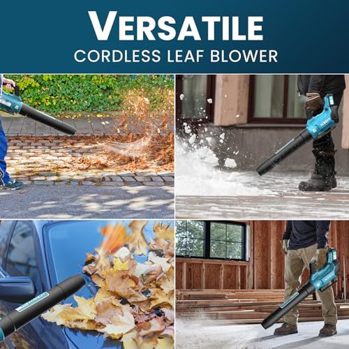 Cordless Electric Leaf Blower 580CFM/160MPH, 2 Batteries included