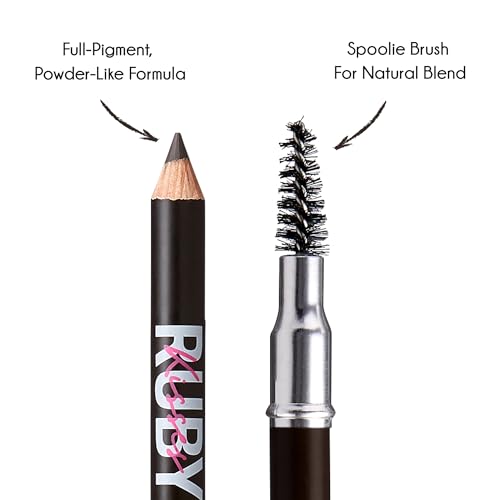 Ruby Kisses GoBrow Eyebrow Pencil, Sharpenable, Longwear, Long Lasting Eyebrow Wooden Pencil for Natural-Looking Brows 3 PACK (Black Brown)