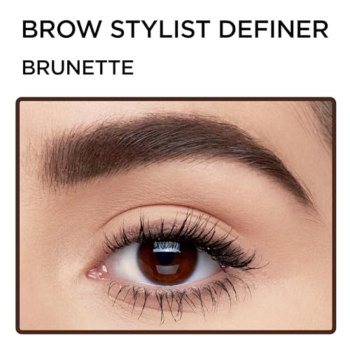 L'Oreal Paris Makeup Brow Stylist Definer Waterproof Eyebrow Pencil, Ultra-Fine Mechanical Pencil, Draws Tiny Brow Hairs and Fills in Sparse Areas and Gaps, Brunette, 0.003 Ounce (Pack of 2)