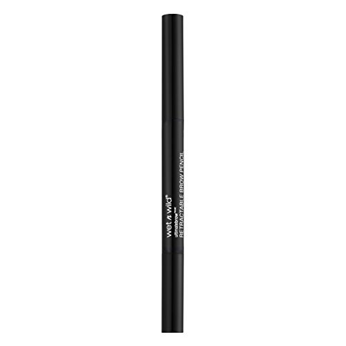 wet n wild Ultimate Eyebrow Retractable Definer Pencil, Medium Brown, Dual-Sided Brow Brush, Fine Tip, Shapes, Defines, Fills Brow Makeup