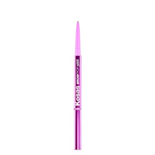 Kosas Brow Pop Nano - Ultra-Fine 1mm Brow Pencil Precision Tip - Natural-Looking Eyebrows with Finest Hairlike Stroke, Featherly Effect - All Day Wear, Hypoallergenic, Safe for Sensitive Skin - Taupe