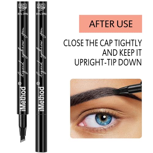 iMethod Eyebrow Pen - iMethod Eye Brown Makeup, Eyebrow Pencil with a Micro-Fork Tip Applicator Creates Natural Looking Brows Effortlessly and Stays on All Day, Light Brown